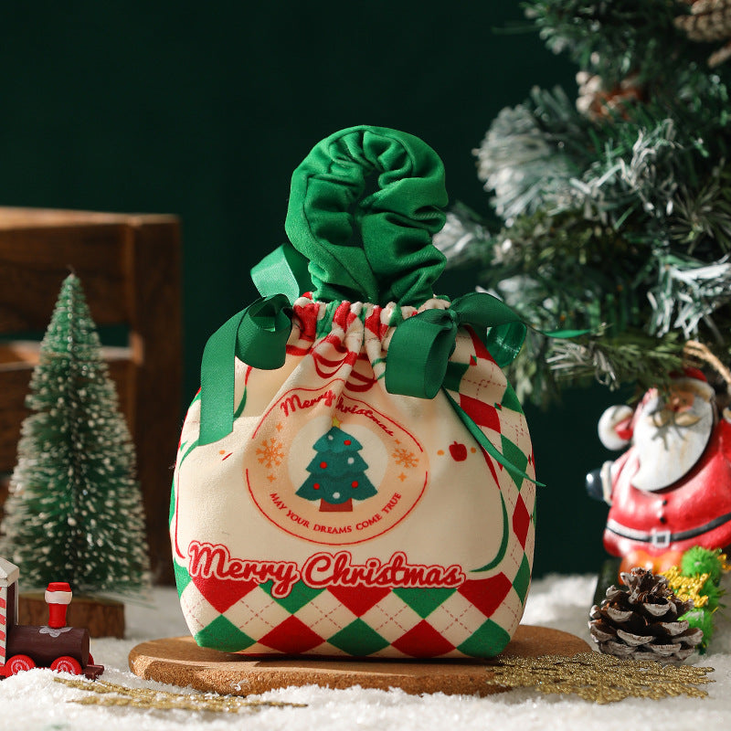 Wholesale Christmas Gift Velvet Apple Bag Handbag Drawstring Bag